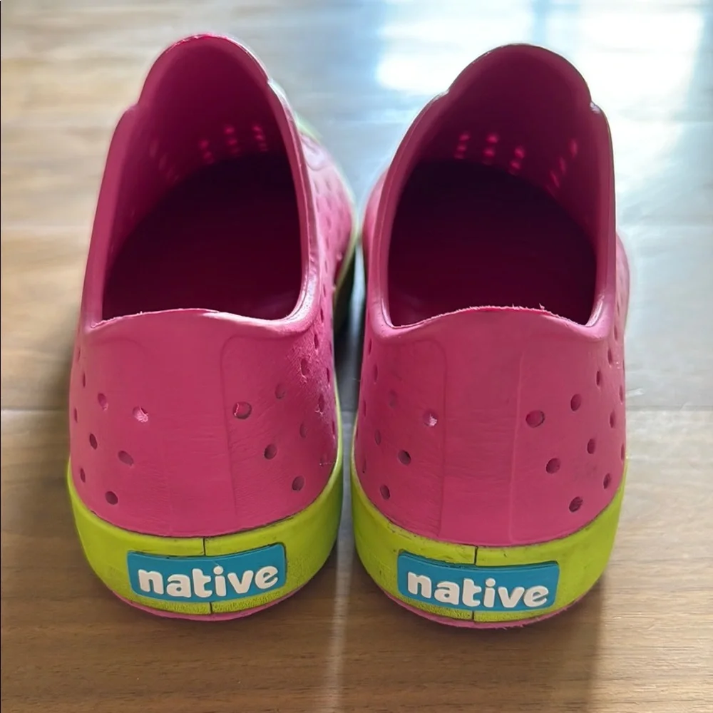 Native Jefferson Pink and Green Slip-On Shoes